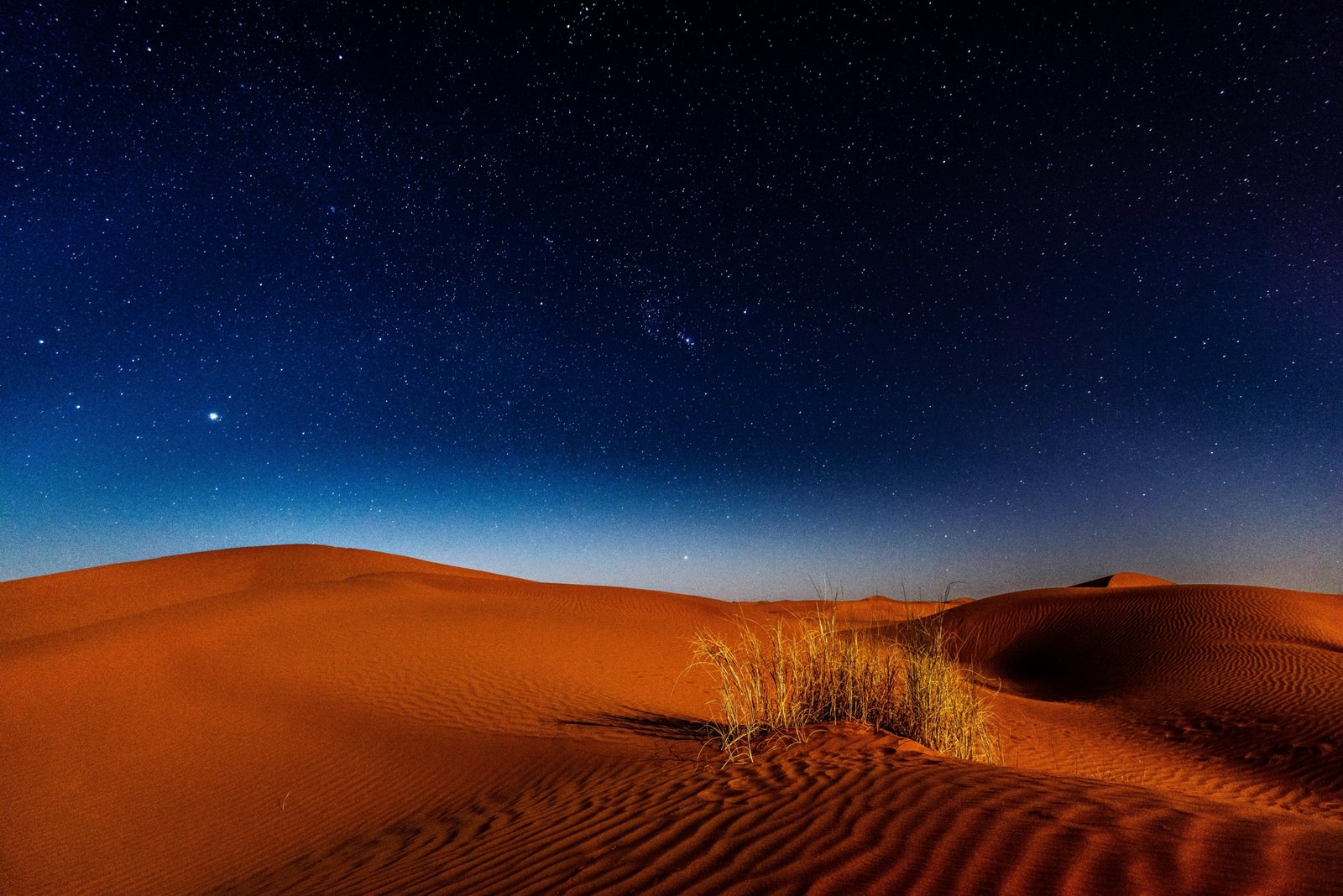 Breathtaking Milky Way over iconic orange dunes in Morocco's Sahara desert, illustrating a magical and unforgettable journey.