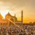 Muslim traveler reciting dua for traveling, expressing faith and seeking divine protection and peace from Allah before embarking on a journey.