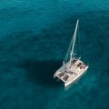 Prindle 16 catamaran mainsheet traveller system in action, demonstrating precise sail control for optimal performance and speed.