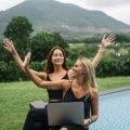 Professional travel agent booking all-inclusive tropical vacation packages for clients using the VAX VacationAccess portal for Vacation Express, highlighting exclusive deals and high commissions.