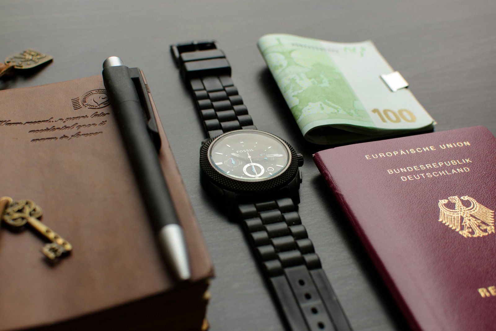 Organized flat lay of Europe travel essentials including passport, map, universal adapter, and comfortable clothing for a stress-free trip.