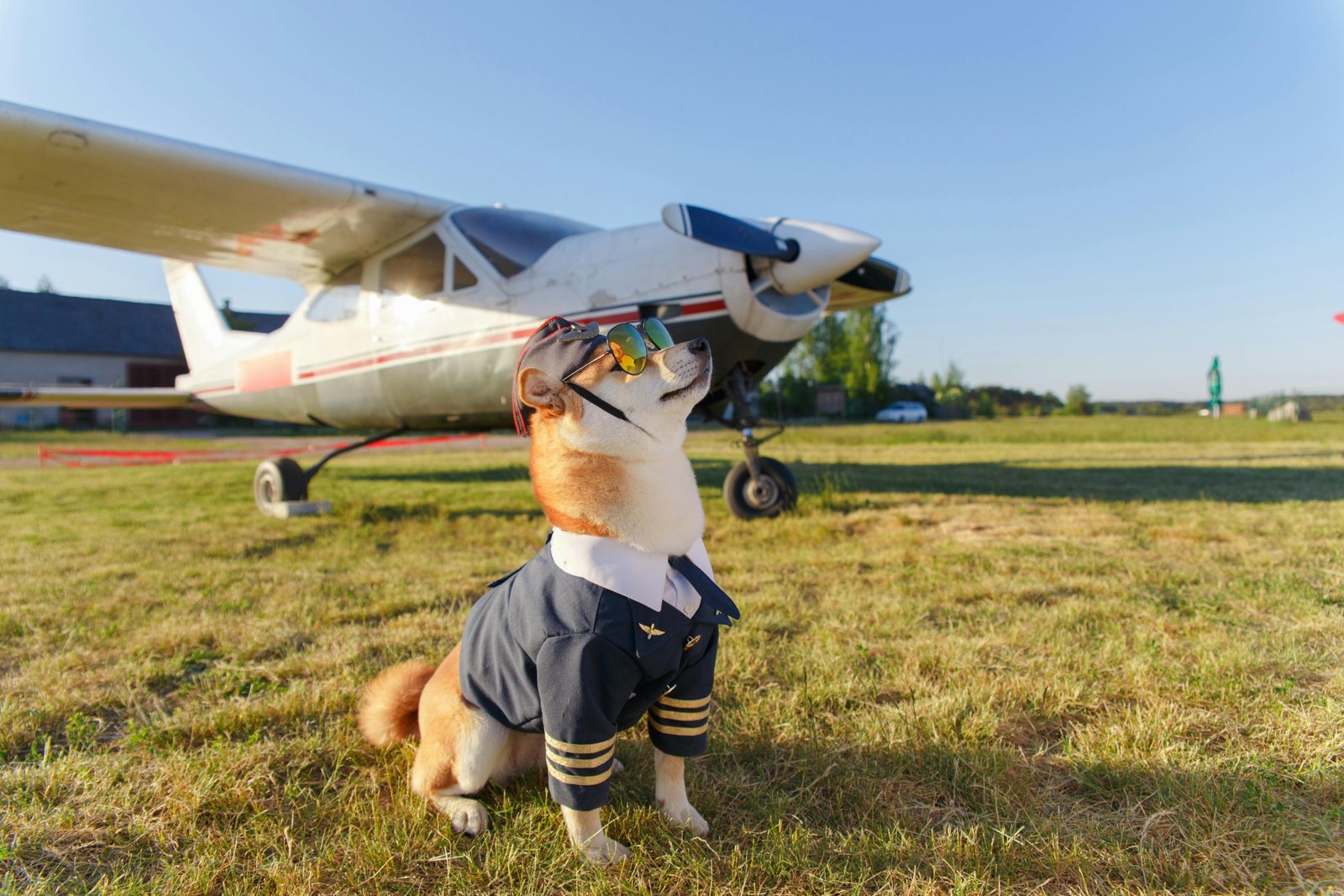 A small dog or cat in a soft travel carrier at an airport, symbolizing safe and stress-free United Airlines pet travel for in-cabin companions.