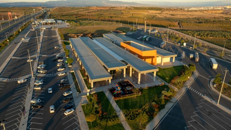 Hat Six Travel Center Evansville Wyoming highway truck stop gas station with fuel pumps, convenience store, and amenities for road trip travelers and truckers.