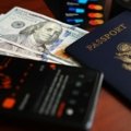 U.S. green card and passport on a world map, symbolizing secure international travel for Lawful Permanent Residents navigating immigration rules and potential travel bans.