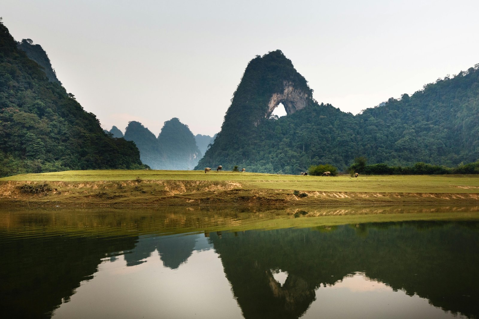 Scenic landscape of Vietnam with clear skies, representing ideal travel conditions for exploring its diverse regions and planning the best time for your trip.