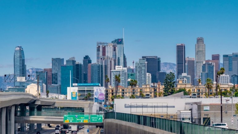 Exterior view of the Molly Pitcher Travel Plaza on the New Jersey Turnpike, a modern rest stop offering fuel, food, and various amenities for travelers.