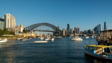 An inspiring panoramic view of Australia showcasing diverse iconic landmarks like the Great Barrier Reef, Sydney Opera House, and the Uluru-Kata Tjuta National Park, encapsulating the ultimate Australian travel adventure for a dream 2025 vacation.