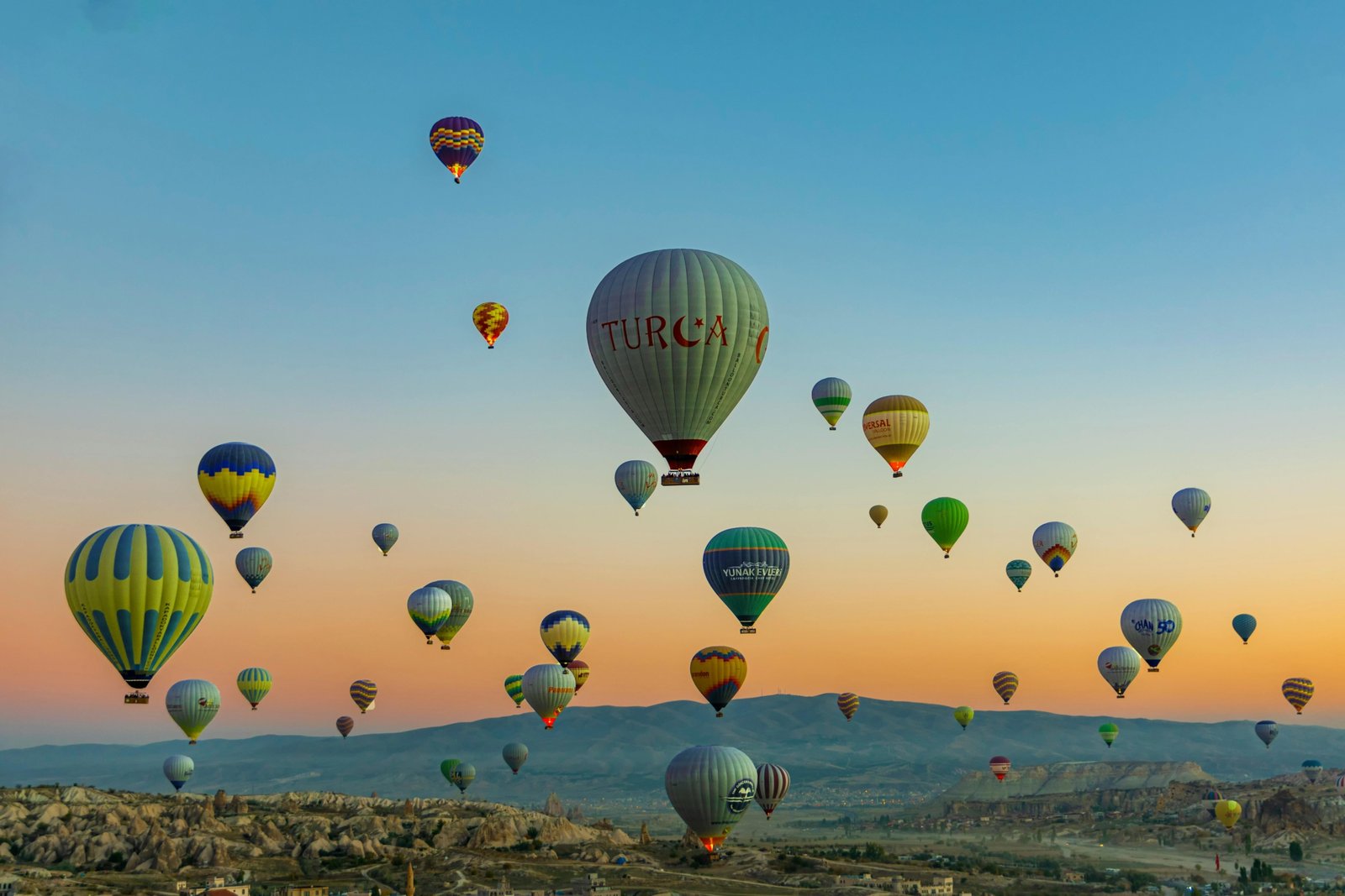 Scenic view of Turkey's iconic travel destinations featuring historical sites and unique natural landscapes