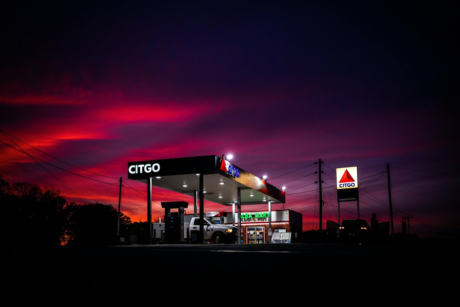 Millers Travel Center showing fuel pumps, truck parking, dining area, and rest facilities for travelers and commercial drivers