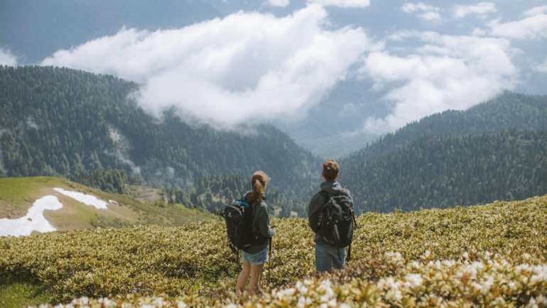 Inspiring travel adventure with breathtaking landscapes and a solo traveler exploring new cultures and destinations