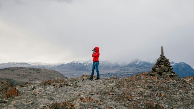Traveler enjoying breathtaking scenic view inspiring adventure and discovery