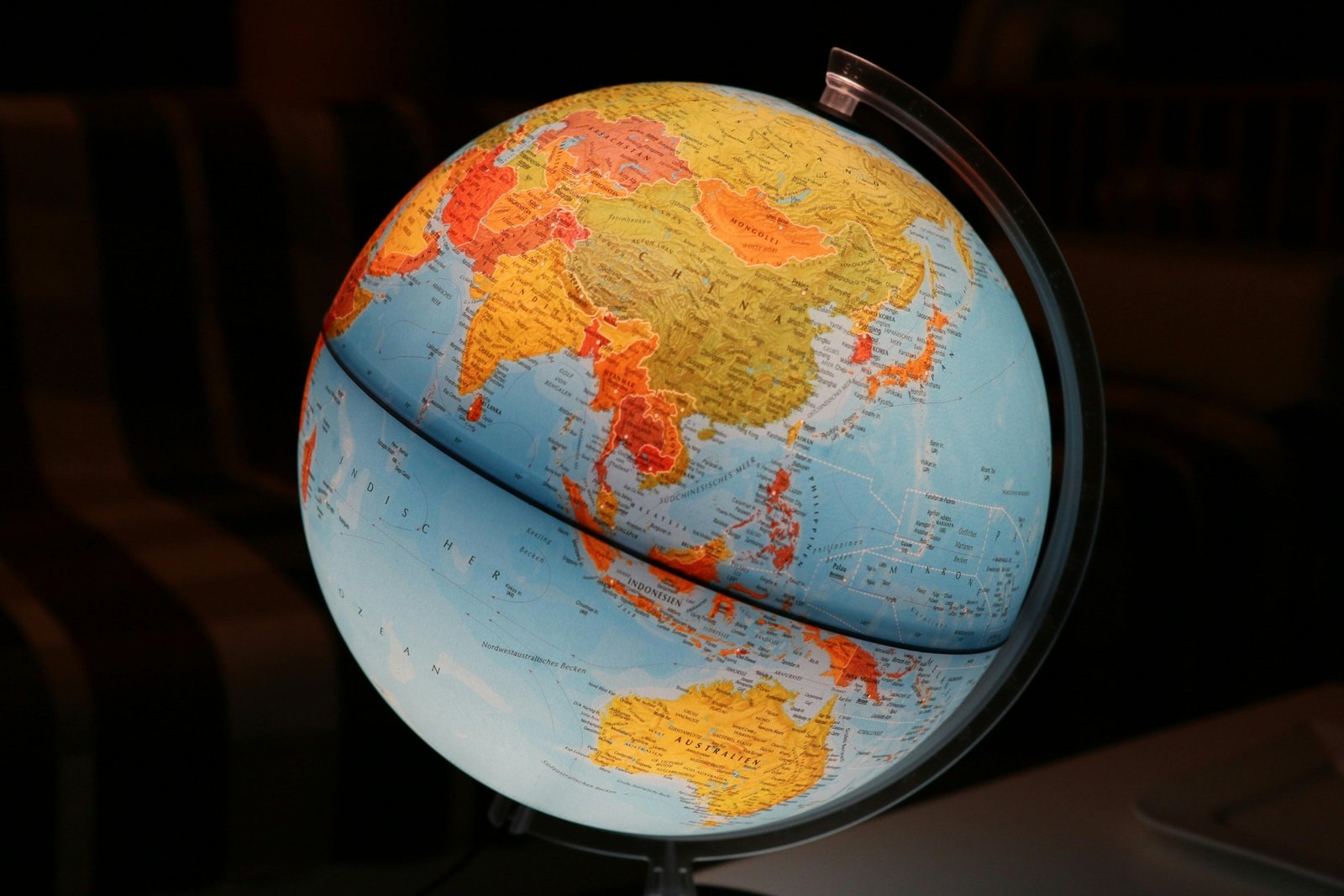 Travel landmarks and globe representing global travel trivia and exploration