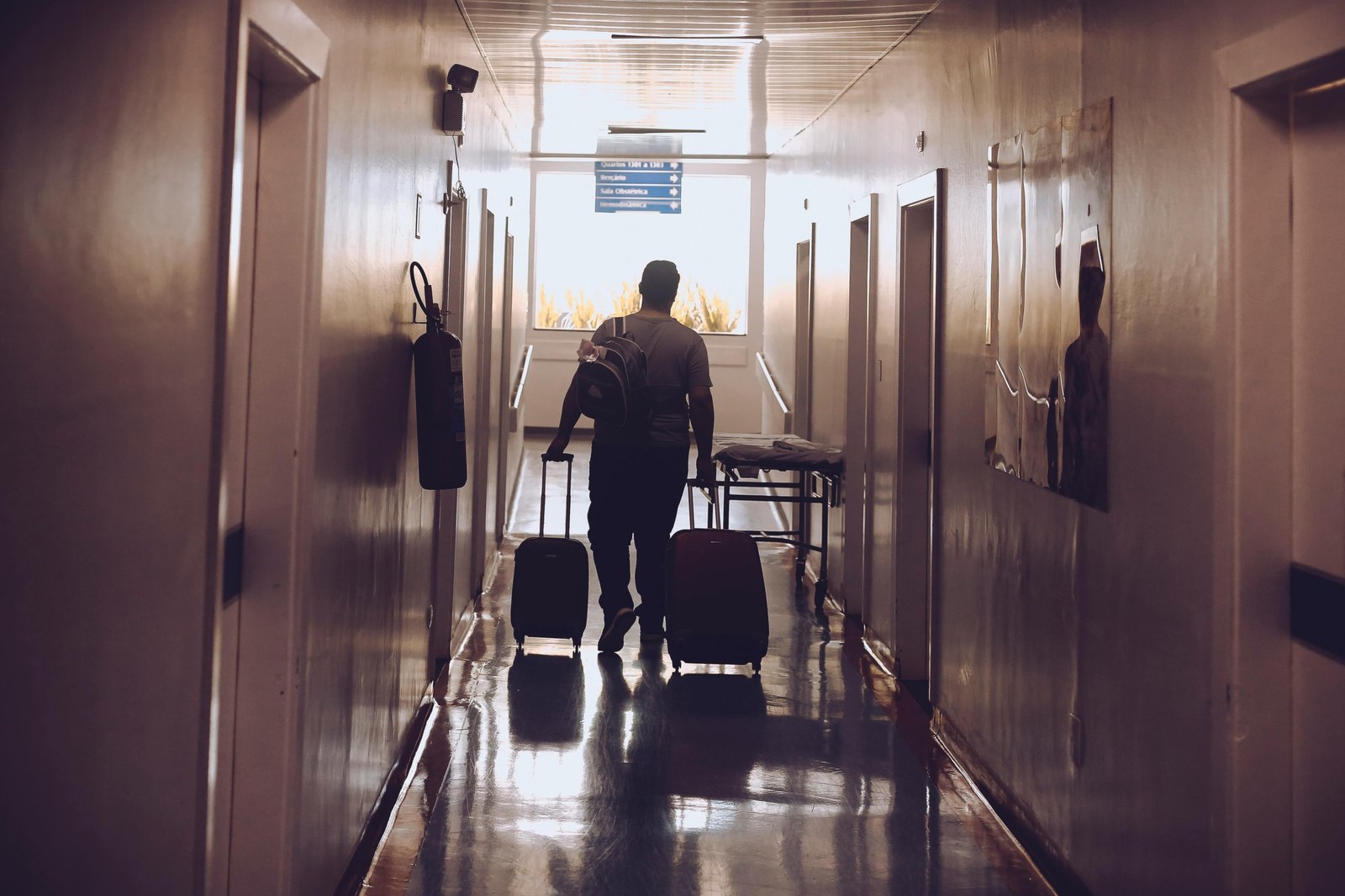 Travel phlebotomist in temporary housing preparing for healthcare assignment