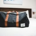 Durable ski travel bag packed and ready for snowy ski trip or air travel with protective padding and wheels