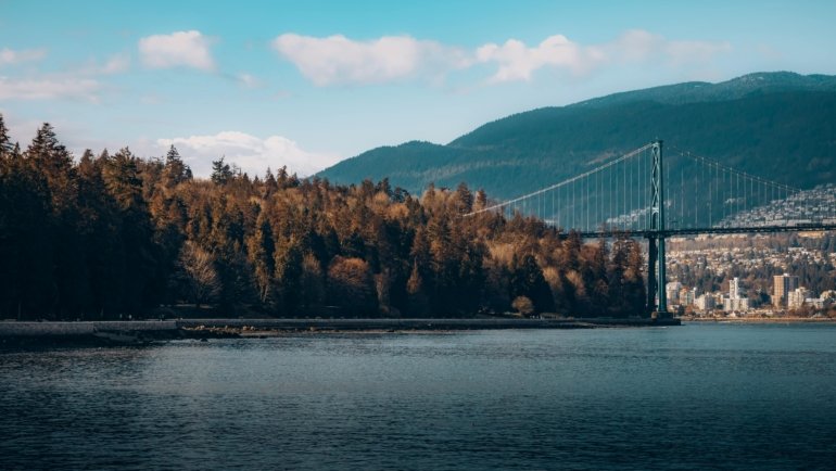 Scenic view of British Columbia landscape with mountains, forests, and ocean representing top travel destinations