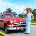 Woman wearing a versatile convertible travel dress outdoors, illustrating style and comfort for smart travel