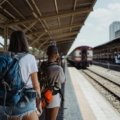 Traveler with a durable 50 liter travel backpack ready for adventure