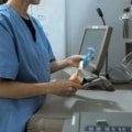 Pharmacy technician at work in a hospital pharmacy preparing medication, representing travel pharmacy technician jobs and flexible healthcare careers
