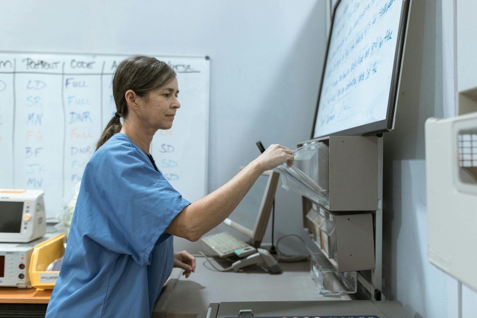 Travel nurse in scrubs enjoying sunny beach environment in Florida combining healthcare and lifestyle benefits