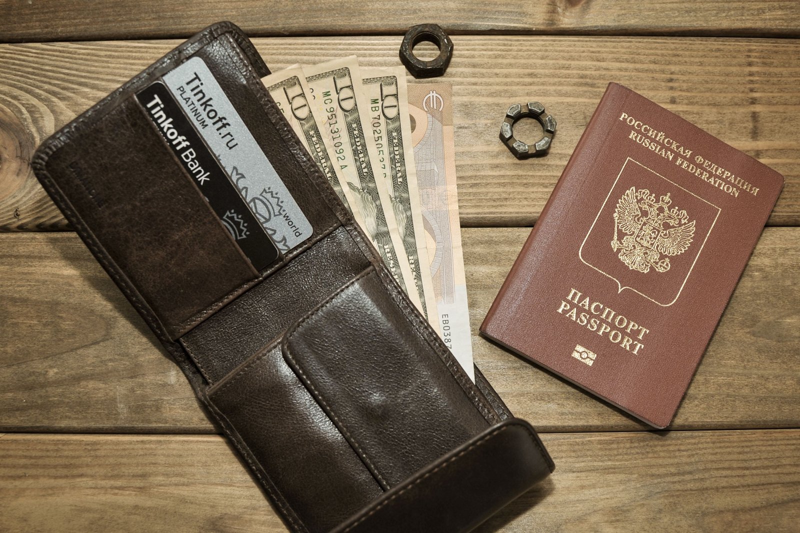 Organized travel wallet with passport, credit cards, and cash ready for secure and stylish travel
