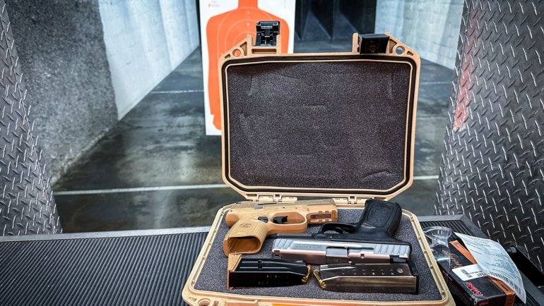 Durable pistol travel case with custom foam padding ensuring secure and safe firearm transport