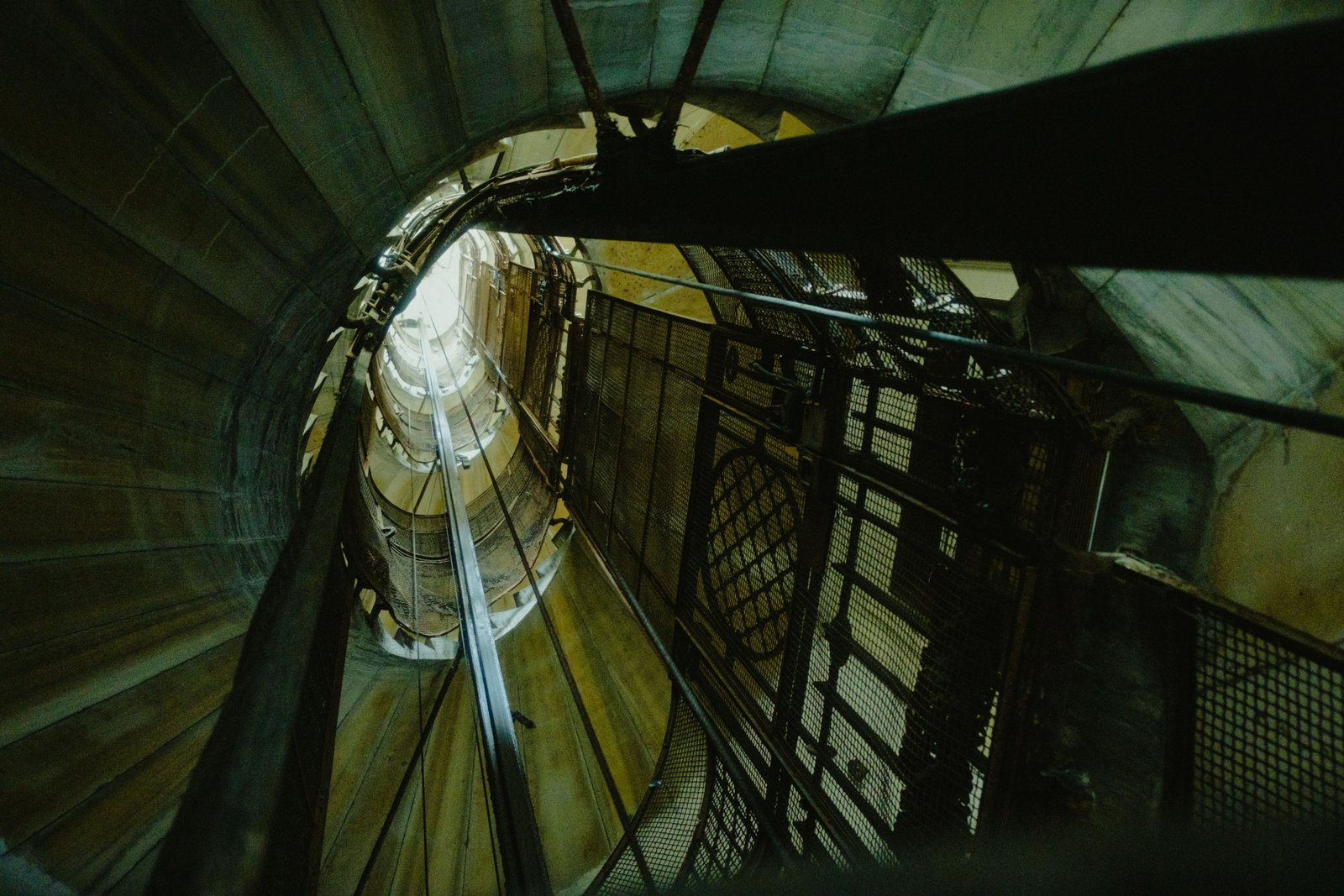 Close-up of durable elevator traveling cable inside elevator shaft demonstrating flexibility and safety features