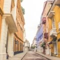 Beautiful view of Colombia combining colorful city streets and lush tropical nature