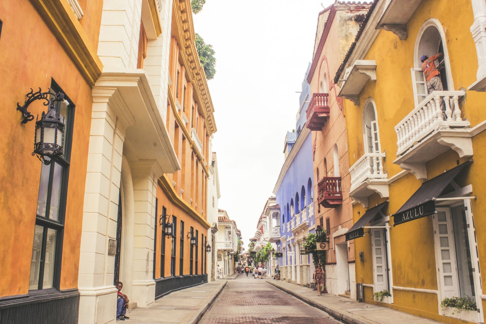 Beautiful view of Colombia combining colorful city streets and lush tropical nature