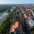 Vibrant German cityscape featuring historic buildings and modern urban life, highlighting cultural landmarks and lively streets