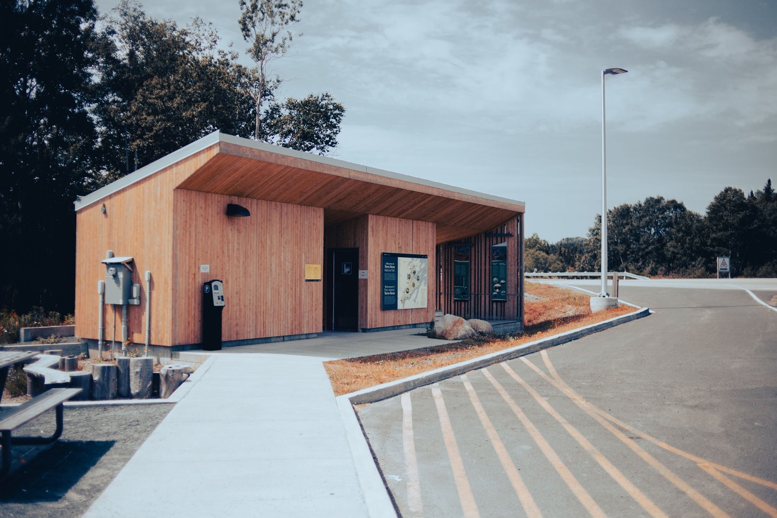 Gene Stratton Porter Travel Plaza rest stop with fuel station and picnic areas surrounded by Indiana nature