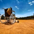 Lightweight foldable travel wheelchair used outdoors for easy mobility and comfort during travel
