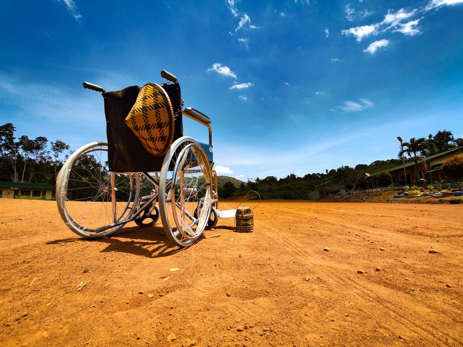 Lightweight foldable travel wheelchair used outdoors for easy mobility and comfort during travel